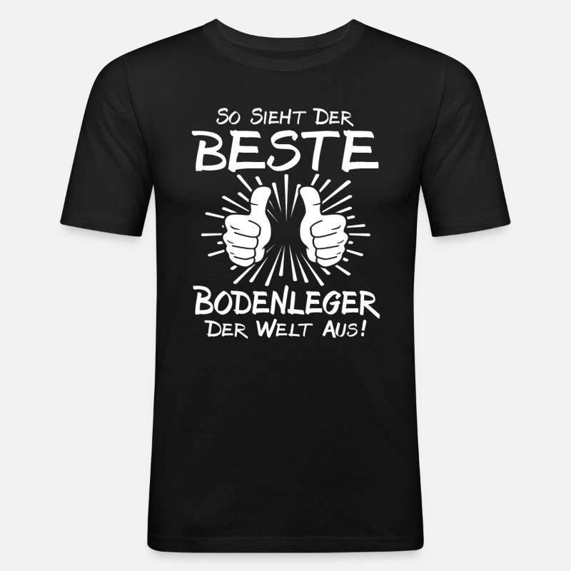 Bester Bodenleger - Männer Slim Fit T-Shirt - Schwarz