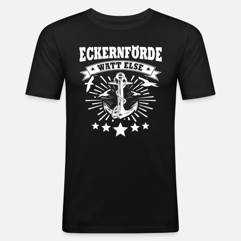 Eckernförde Eckernförder - Männer Slim Fit T-Shirt - Schwarz
