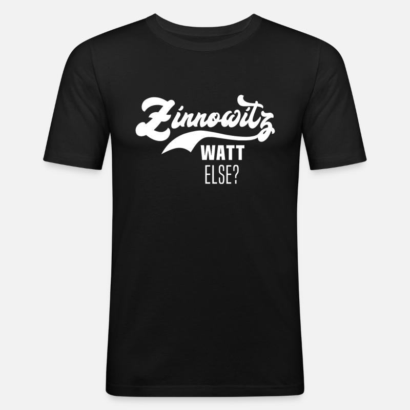 Zinnowitz Anker - Männer Slim Fit T-Shirt - Schwarz