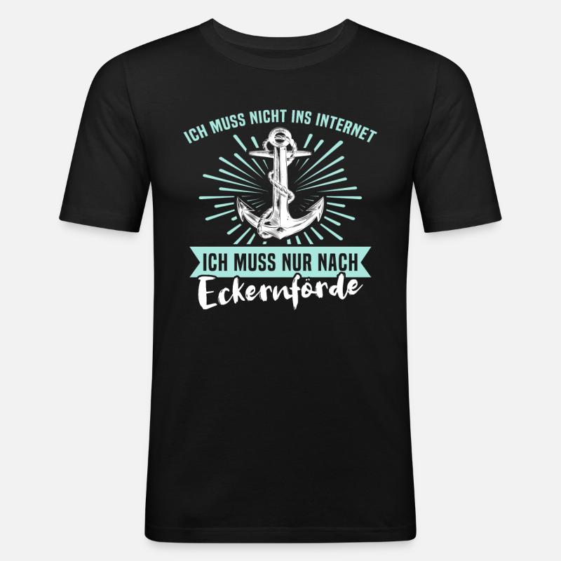 Eckernförde Eckernförder - Männer Slim Fit T-Shirt - Schwarz