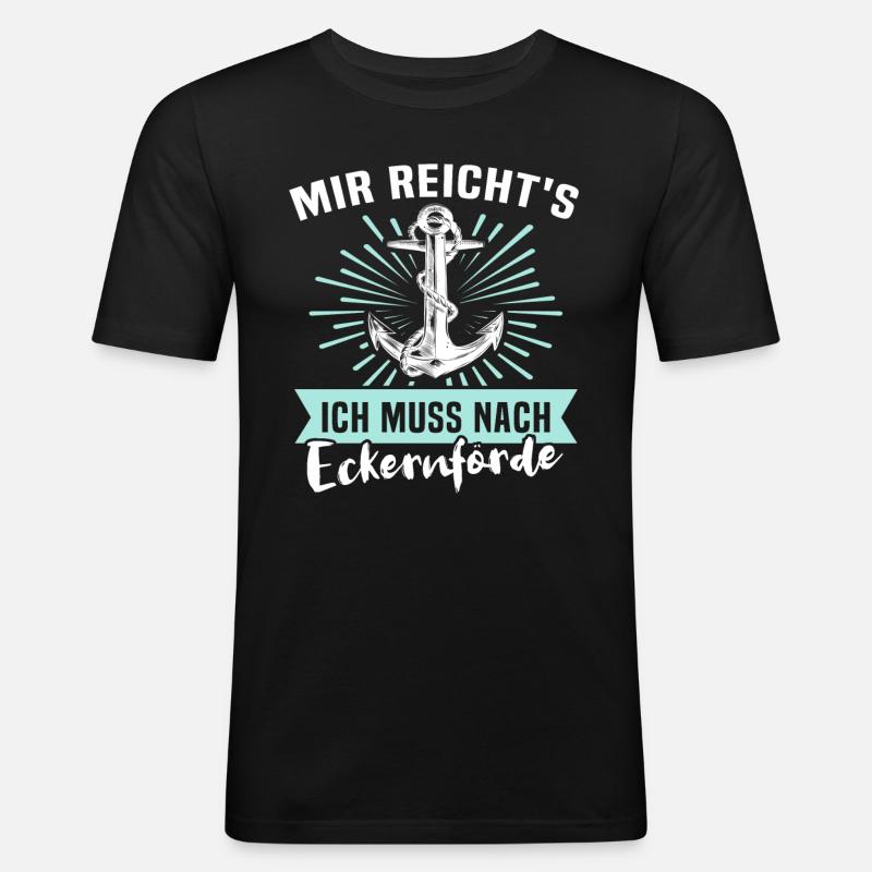 Eckernförde Eckernförder - Männer Slim Fit T-Shirt - Schwarz