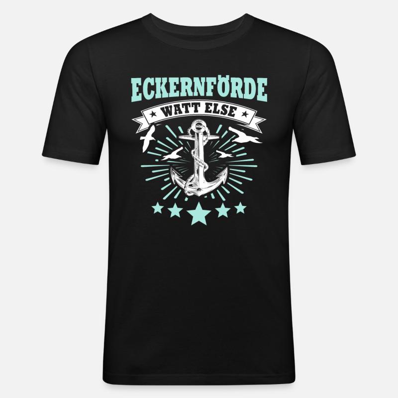 Eckernförde Eckernförder - Männer Slim Fit T-Shirt - Schwarz