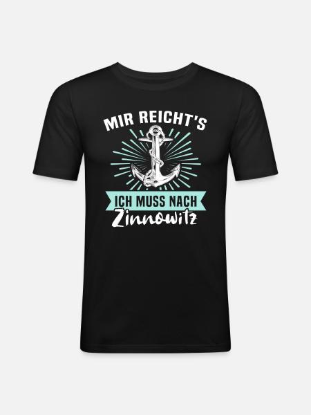 Zinnowitz Zinnowitzer - Männer Slim Fit T-Shirt - Schwarz