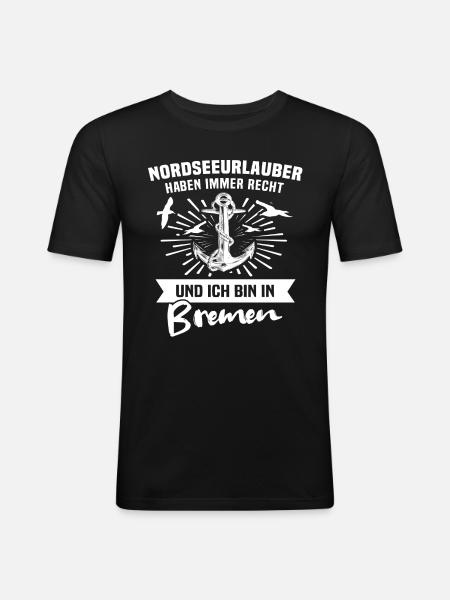 Bremen - Männer Slim Fit T-Shirt - Schwarz