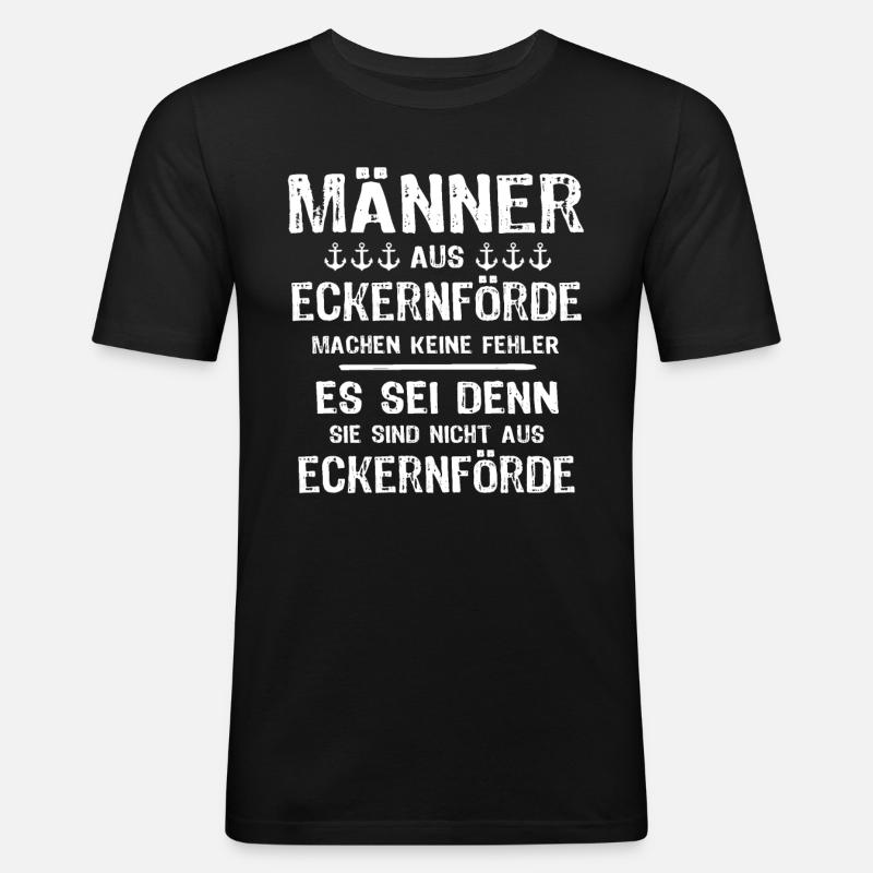 Eckernförde - Männer Slim Fit T-Shirt - Schwarz