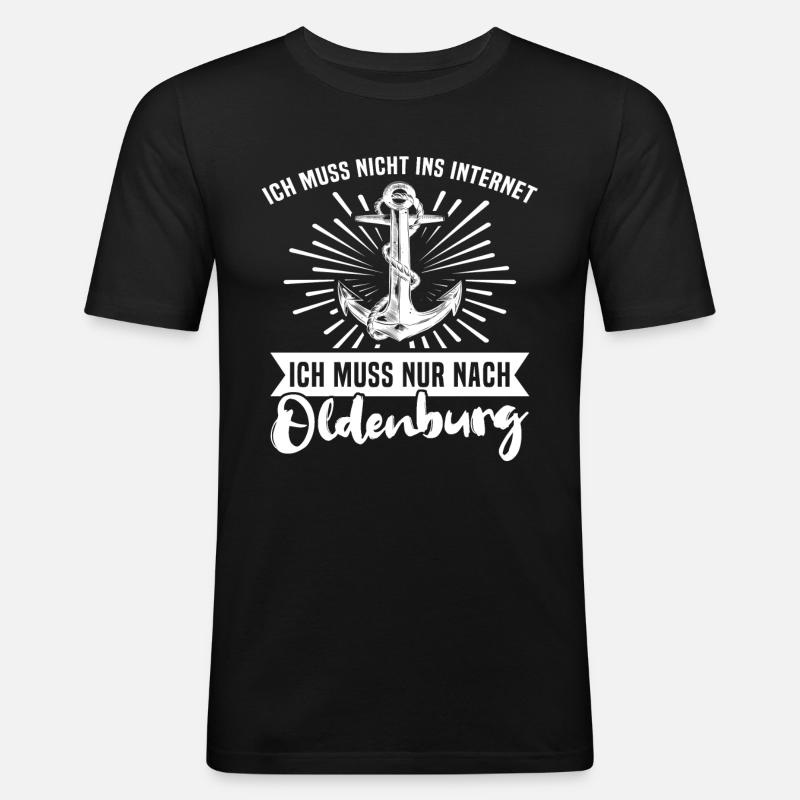 Oldenburg - Männer Slim Fit T-Shirt - Schwarz
