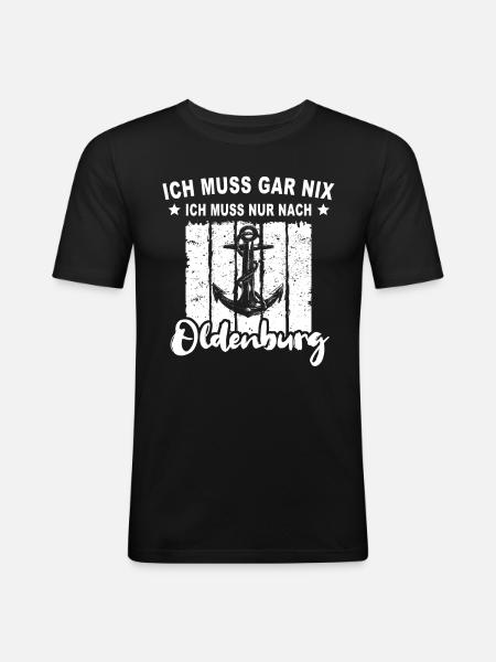 Oldenburg Spruch - Männer Slim Fit T-Shirt - Schwarz