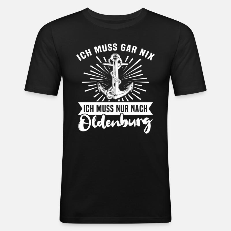 Oldenburg Sprüche - Männer Slim Fit T-Shirt - Schwarz