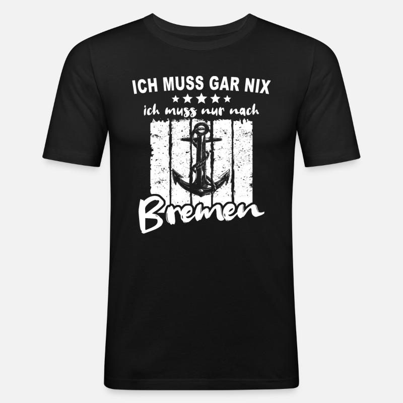 Bremen - Männer Slim Fit T-Shirt - Schwarz