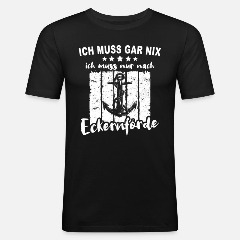 Eckernförde - Männer Slim Fit T-Shirt - Schwarz