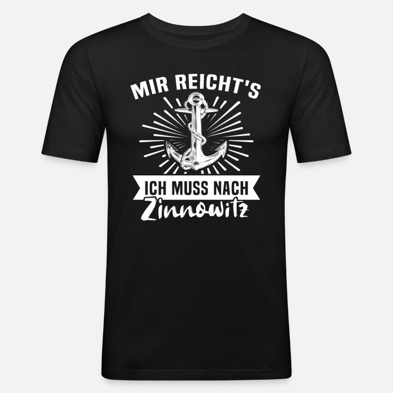Zinnowitz Zinnowitzer - Männer Slim Fit T-Shirt - Schwarz