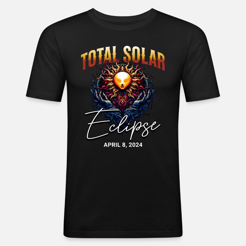 Solar Eclipse 2024 - Men's Slim Fit T-Shirt - black