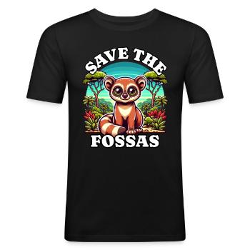 Fossa Fossas - T-shirt près du corps Homme - noir - Devant - Nik (191cm)