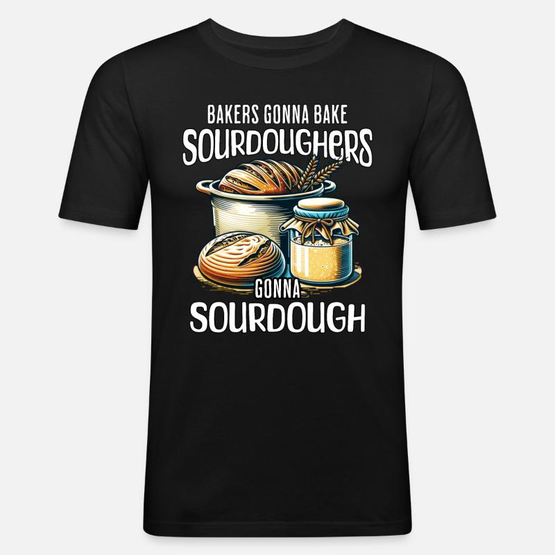 Sauerteig Design - Männer Slim Fit T-Shirt - Schwarz