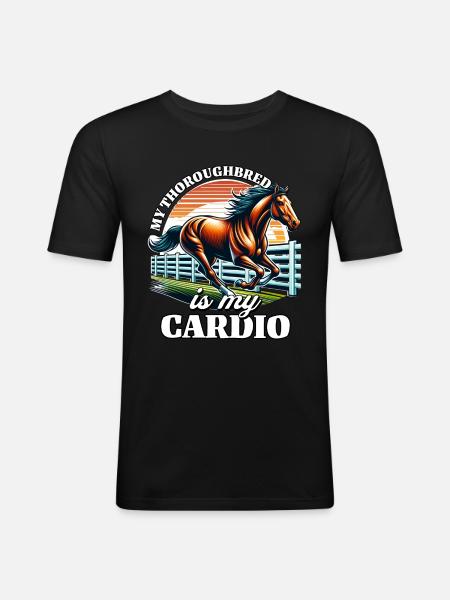 Thoroughbred Cardio - Männer Slim Fit T-Shirt - Schwarz