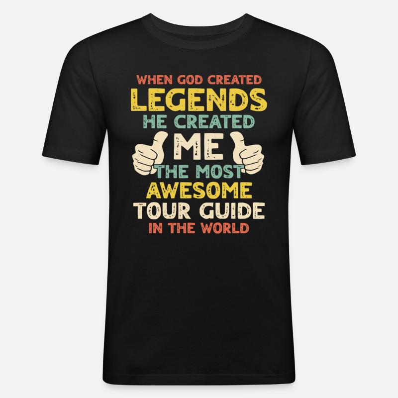 Tour Guide - Männer Slim Fit T-Shirt - Schwarz