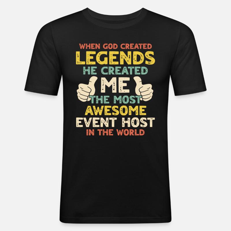 Event Host - Männer Slim Fit T-Shirt - Schwarz