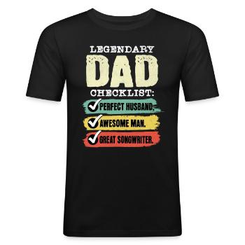 Papa Auteur-compositeur Fête des Pères - T-shirt près du corps Homme - noir - Devant - Nik (191cm)