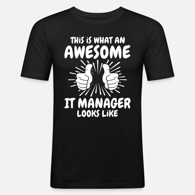 IT Manager - Männer Slim Fit T-Shirt - Schwarz