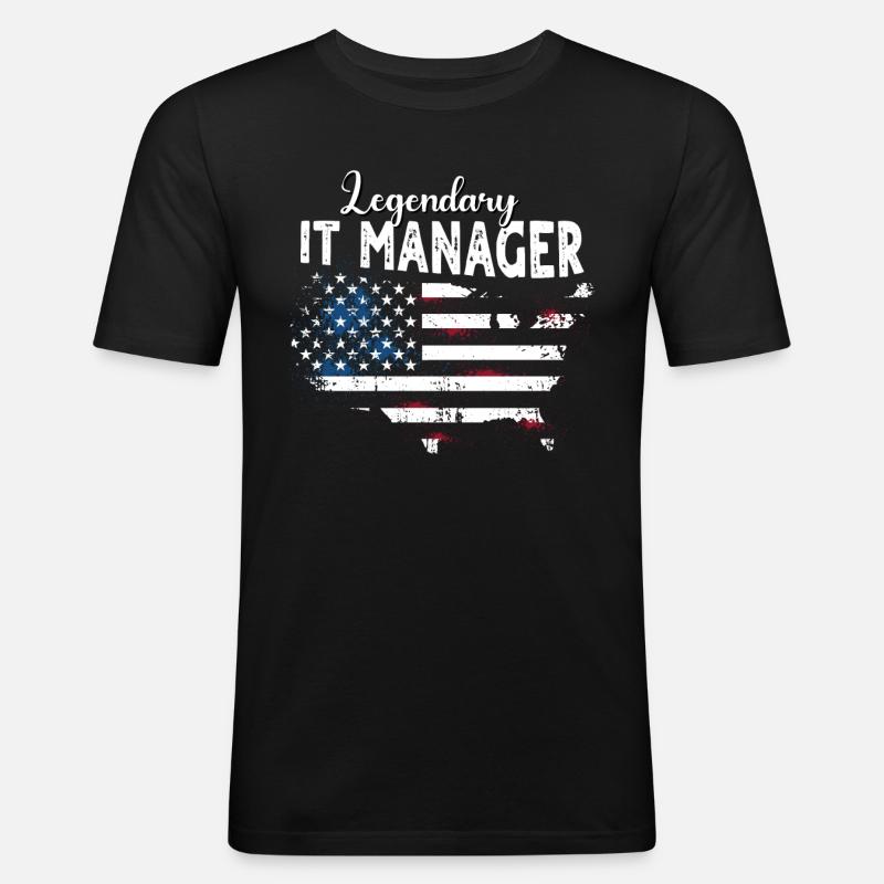 IT Manager - Männer Slim Fit T-Shirt - Schwarz
