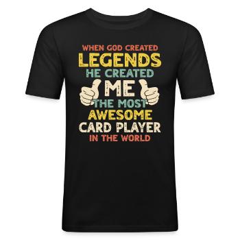 Card player - Men's Slim Fit T-Shirt - black - Front - Nik (191cm)
