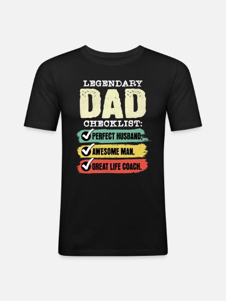 Dad Life Coach Father's Day - Men's Slim Fit T-Shirt - black