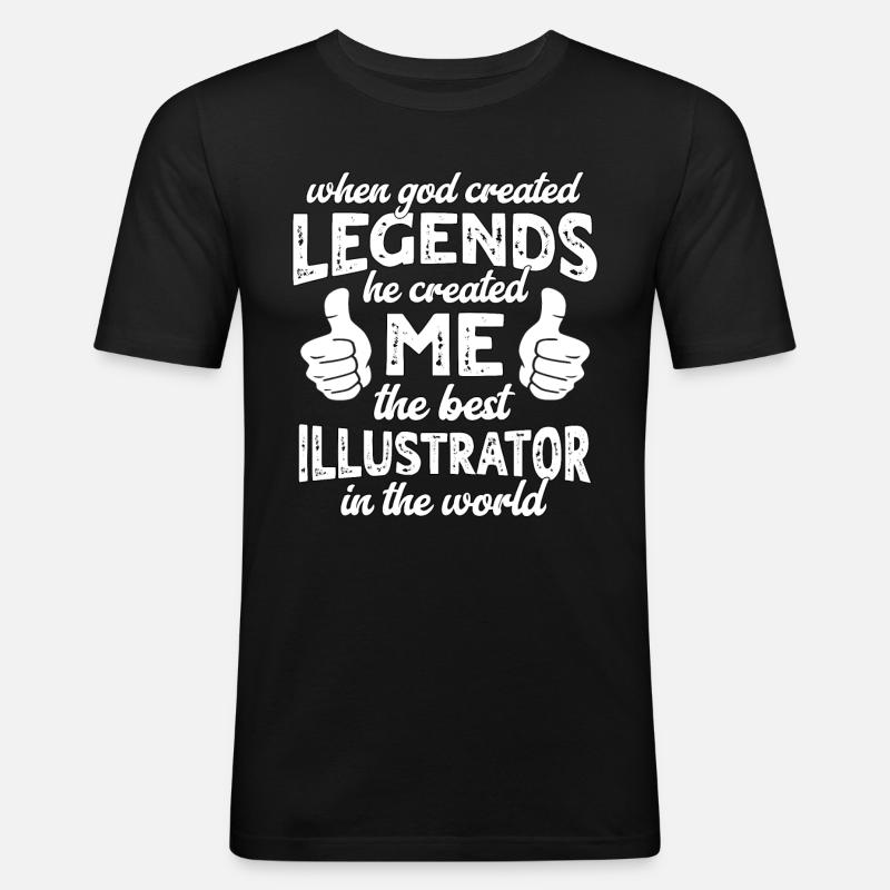 Bester Illustrator Legende - Männer Slim Fit T-Shirt - Schwarz