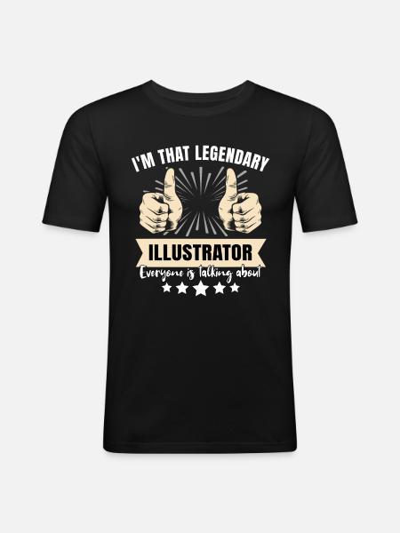 Legendary Illustrator - Men's Slim Fit T-Shirt - black