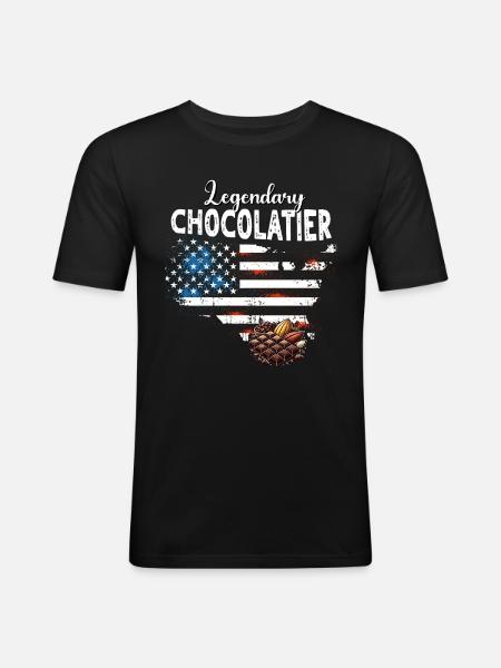 Chocolatier - T-shirt près du corps Homme - noir