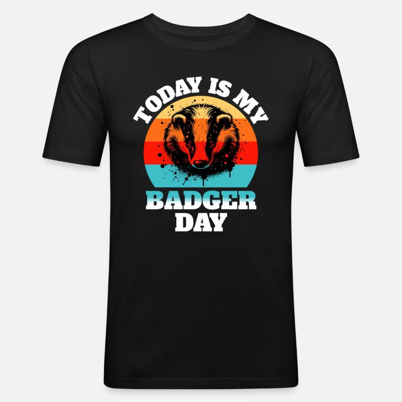 Honigdachs Sprüche - Männer Slim Fit T-Shirt - Schwarz