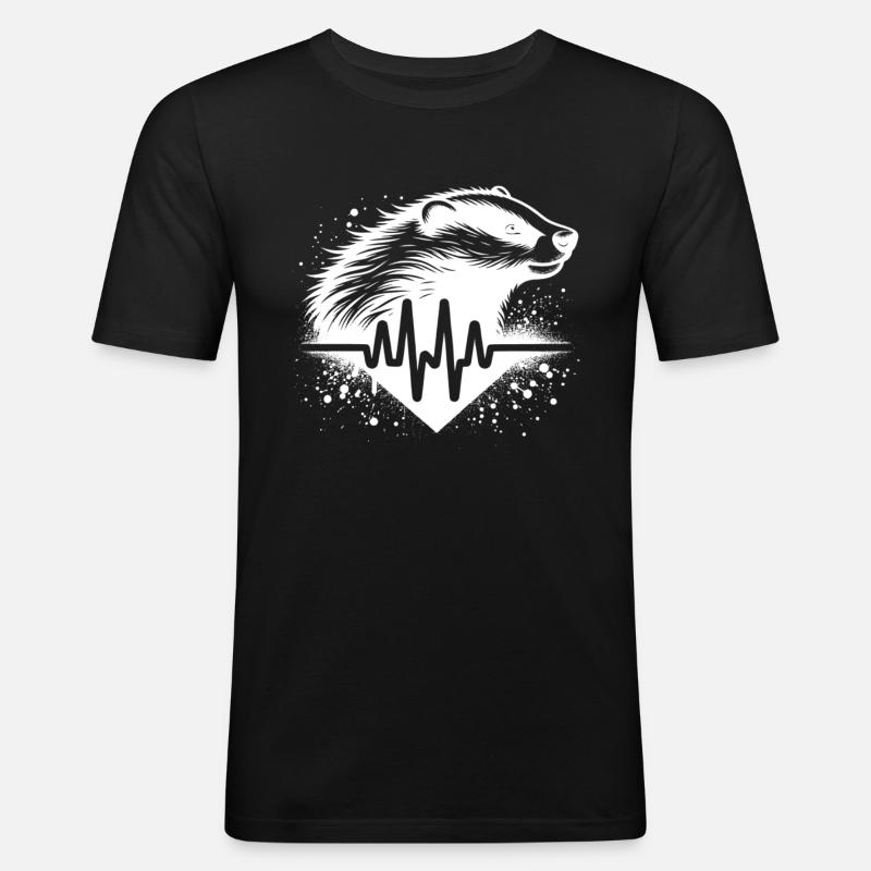 Honigdachs Cardio - Männer Slim Fit T-Shirt - Schwarz