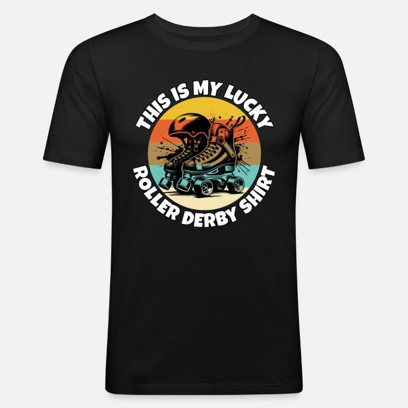 Roller Derby - Männer Slim Fit T-Shirt - Schwarz