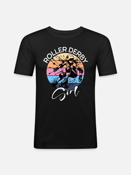 Roller Derby Girl - Men's Slim Fit T-Shirt - black