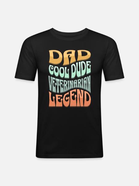 Dad Veterinarian - Men's Slim Fit T-Shirt - black