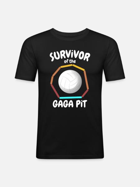 Gaga Ball Sayings - Men's Slim Fit T-Shirt - black