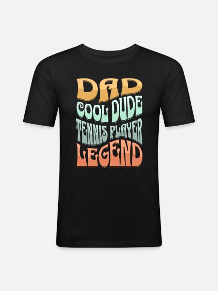 Dad Tennis Player - Men's Slim Fit T-Shirt - black