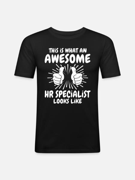 HR Spezialist - Männer Slim Fit T-Shirt - Schwarz