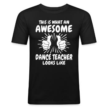 Maître de danse - T-shirt près du corps Homme - noir - Devant - Nik (191cm)