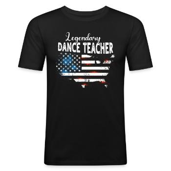 Maître de danse - T-shirt près du corps Homme - noir - Devant - Nik (191cm)