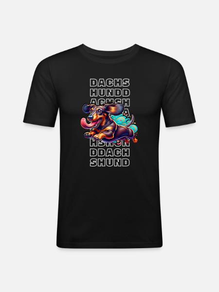 Dachshund - Men's Slim Fit T-Shirt - black