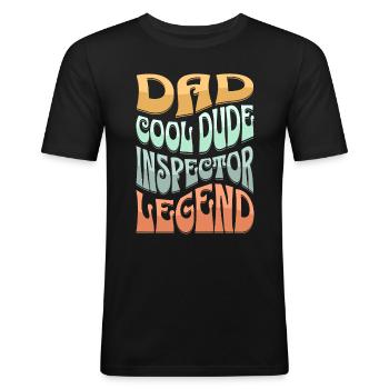 Papa Inspector - Men's Slim Fit T-Shirt - black - Front - Nik (191cm)