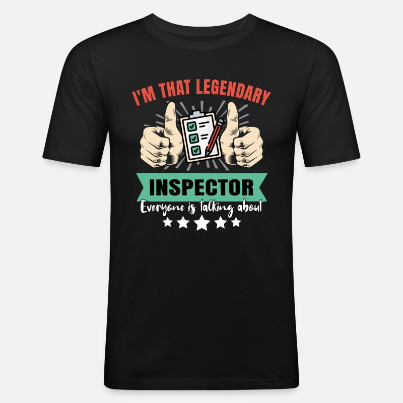 Legendärer Inspektor - Männer Slim Fit T-Shirt - Schwarz