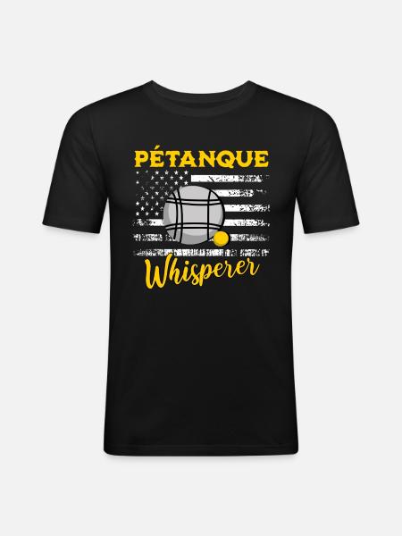 Petanque sayings - Men's Slim Fit T-Shirt - black