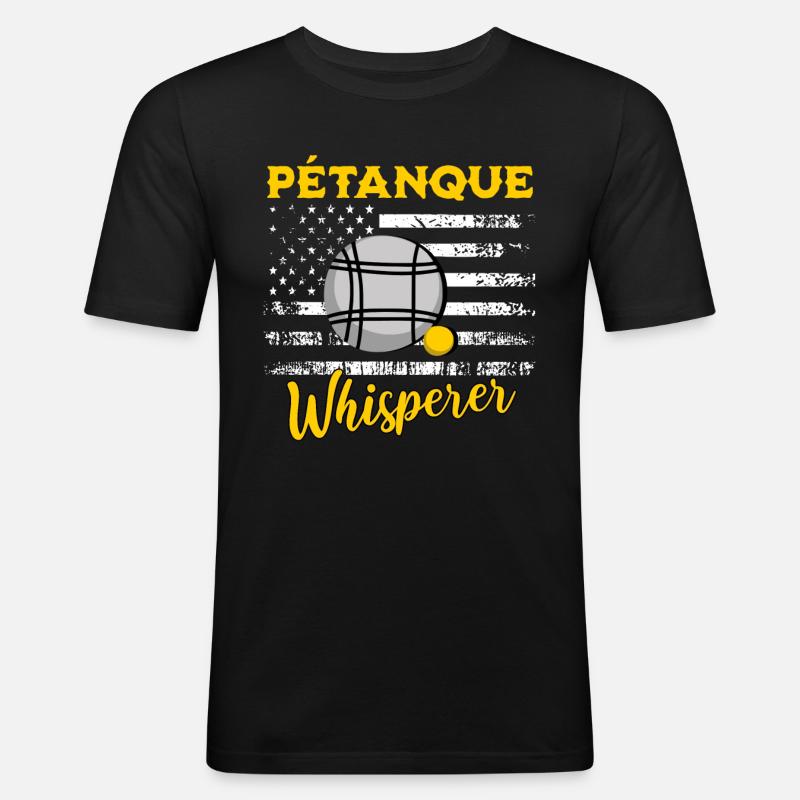 Petanque Sprüche - Männer Slim Fit T-Shirt - Schwarz
