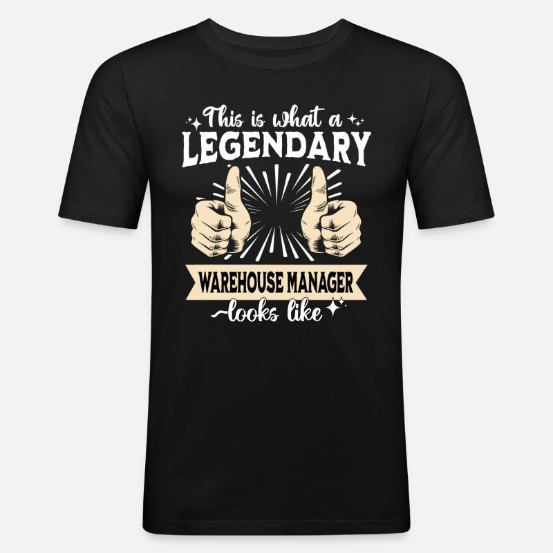 Legendärer Lagerleiter - Männer Slim Fit T-Shirt - Schwarz