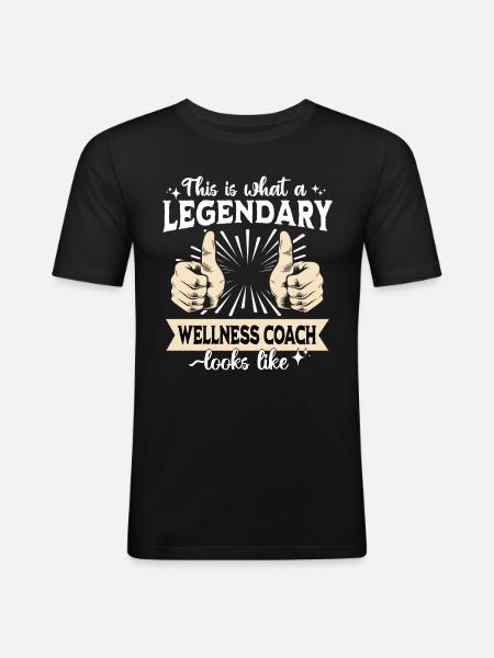 Legendärer Wellness Coach - Männer Slim Fit T-Shirt - Schwarz