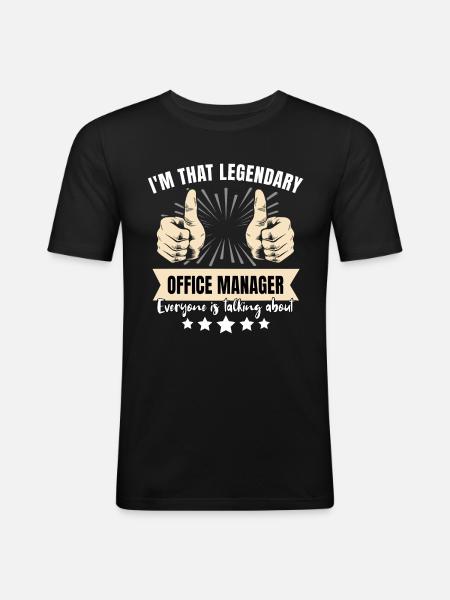 Legendärer Büro Manager - Männer Slim Fit T-Shirt - Schwarz