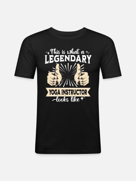 Legendärer Yogalehrer - Männer Slim Fit T-Shirt - Schwarz