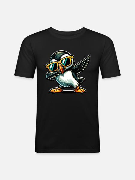 Dabbing Puffin Papageientaucher - Men's Slim Fit T-Shirt - black