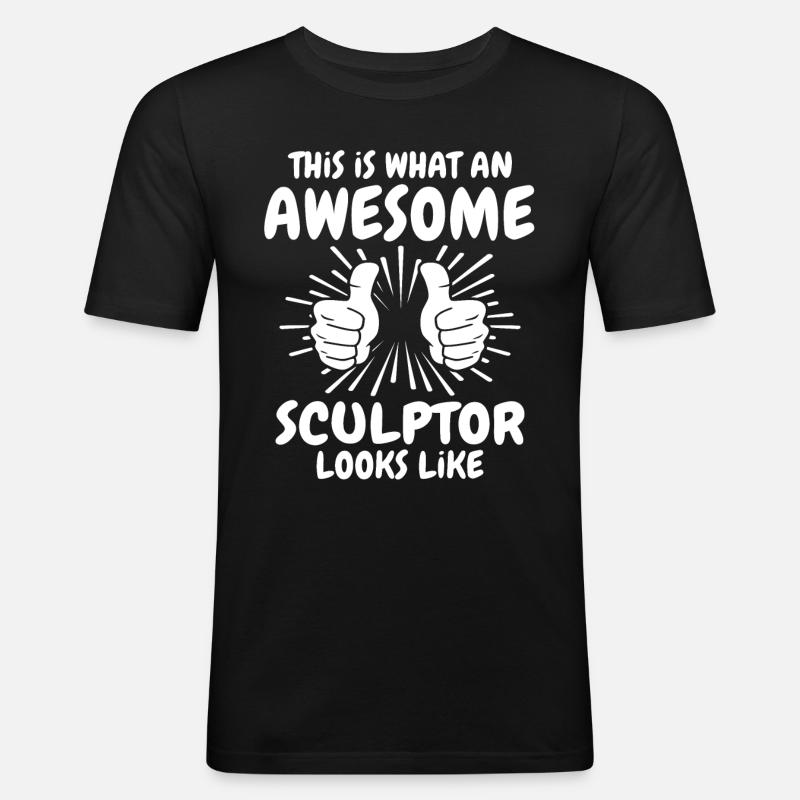Bildhauer - Männer Slim Fit T-Shirt - Schwarz